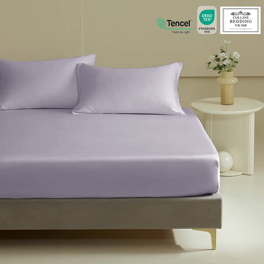100% Tencel 1900TC Fitted Sheet Set (Purple)